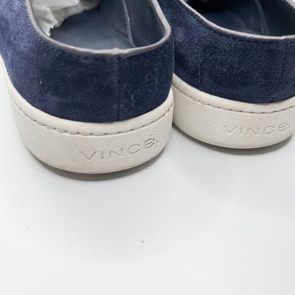VINCE. WOMEN'S BLAIR NAVY SUEDE SLIP ON LOAFERS - 9M - Picture 8 of 10